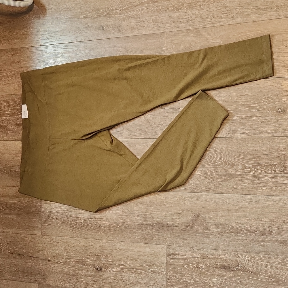 NWT Sonoma Women's Leggings 2X Olive Green Plus Size Mid Rise All Day Comfort